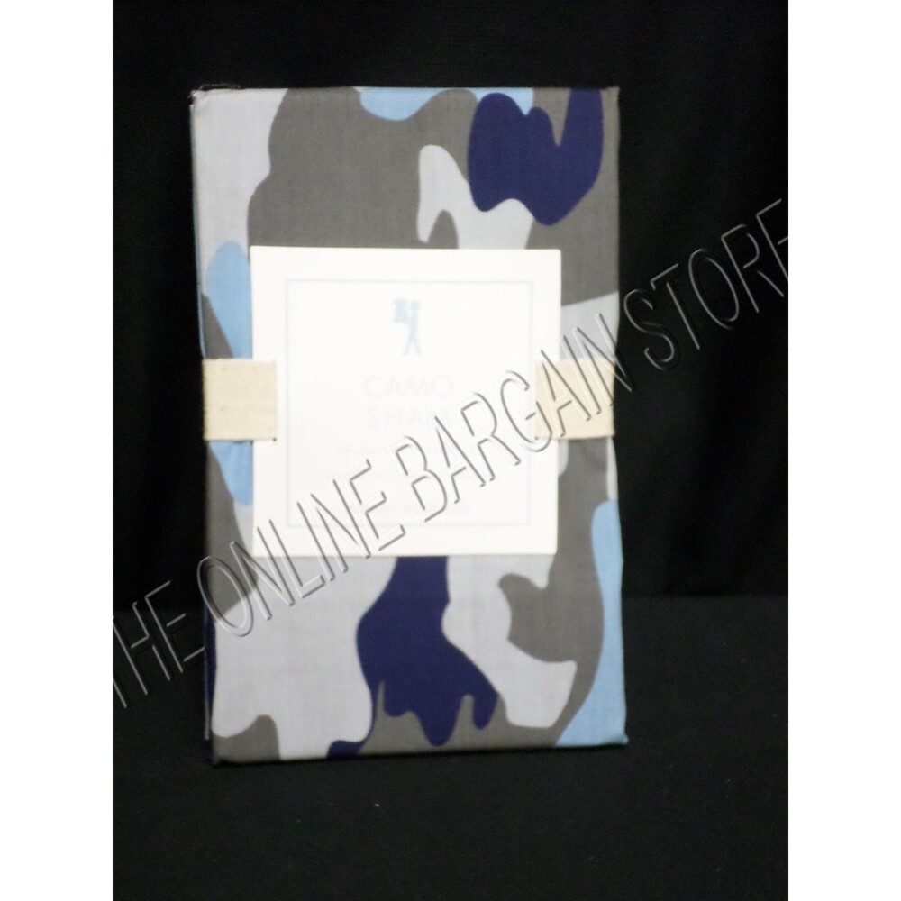 Pottery Barn Kids PBK Camo Deer Hunting Bed Pillow Sham Standard Blue Easy Care